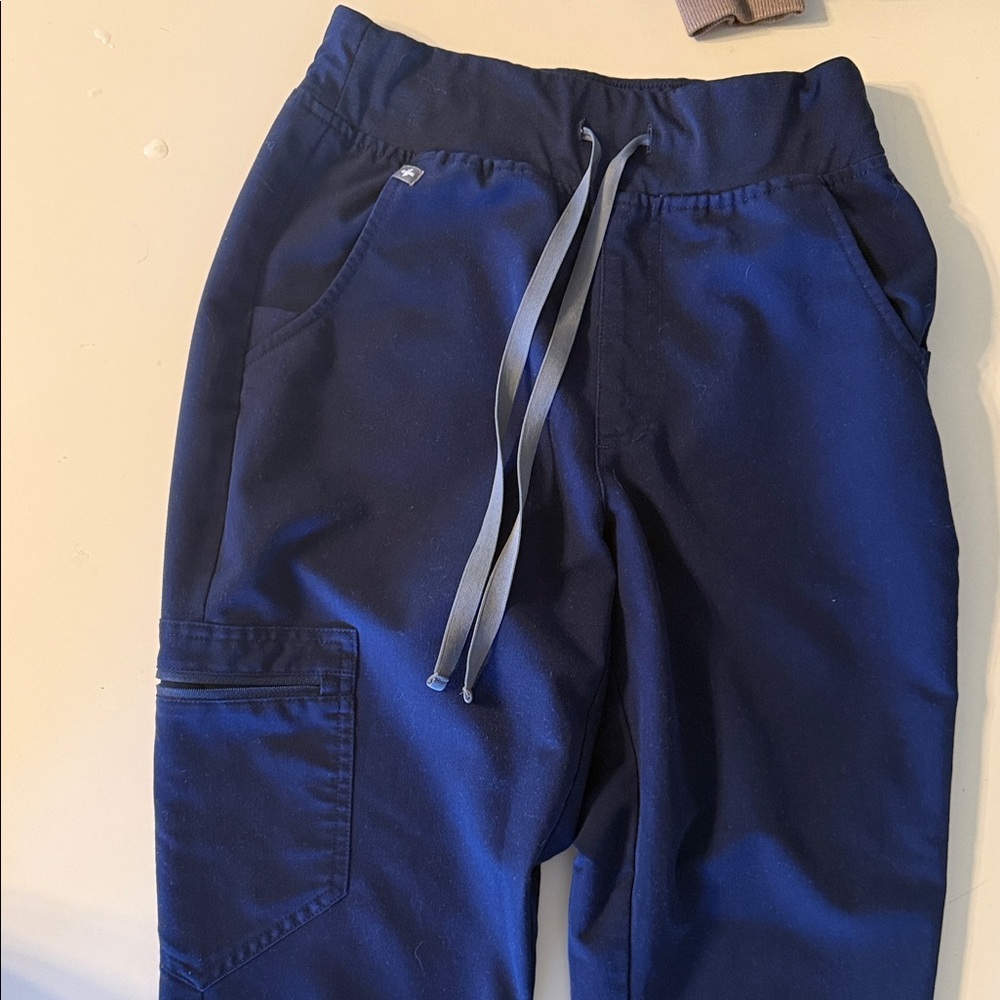 Figs Navy Drawstring Cargo Joggers